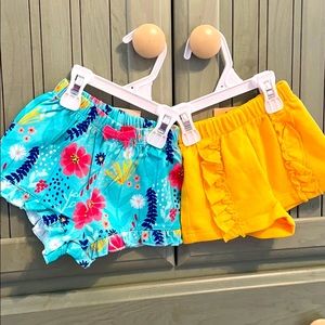 Aqua Reed & Sunset Gold 3-6 Month Summer Shorts